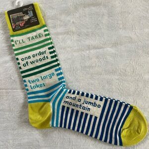 Blue Q Mens Cotton Crew Socks Nature Order Camping Forest